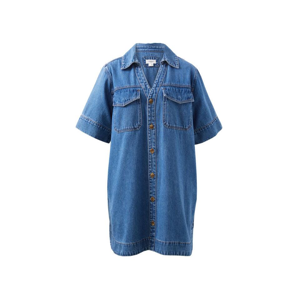 Sammy Relaxed Shirt Dress / Fresh Indigo - Gateway Gifts