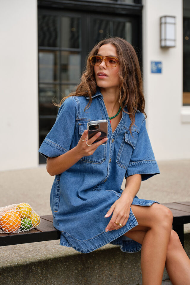Sammy Relaxed Shirt Dress / Fresh Indigo - Gateway Gifts