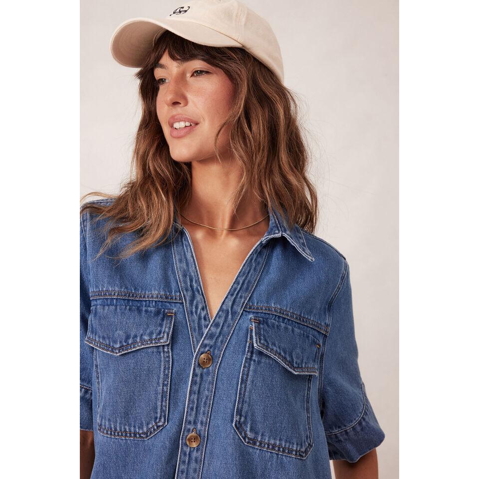 Sammy Relaxed Shirt Dress / Fresh Indigo - Gateway Gifts