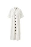 Ava Short Sleeve Midi Dress / Fresh Ecru Twill - Gateway Gifts