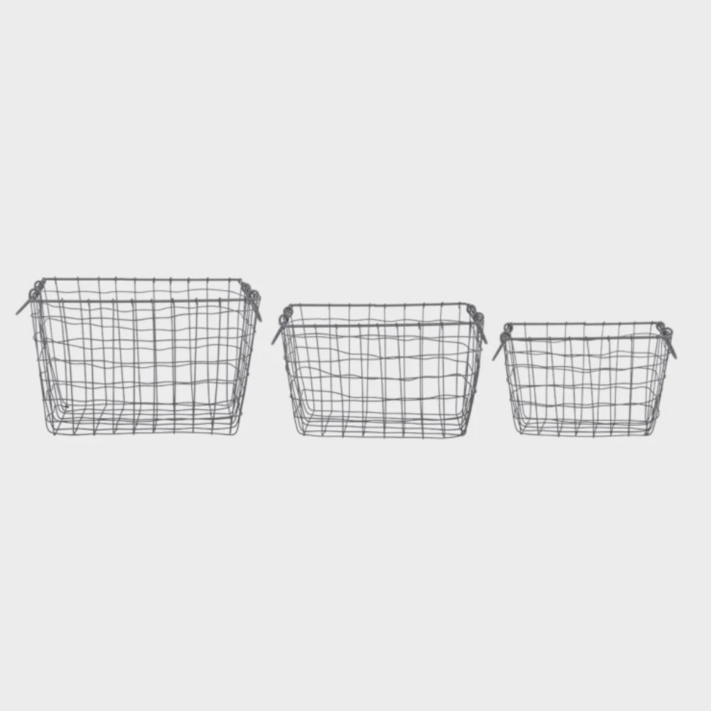 Wire Basket Tall Rectangle Large