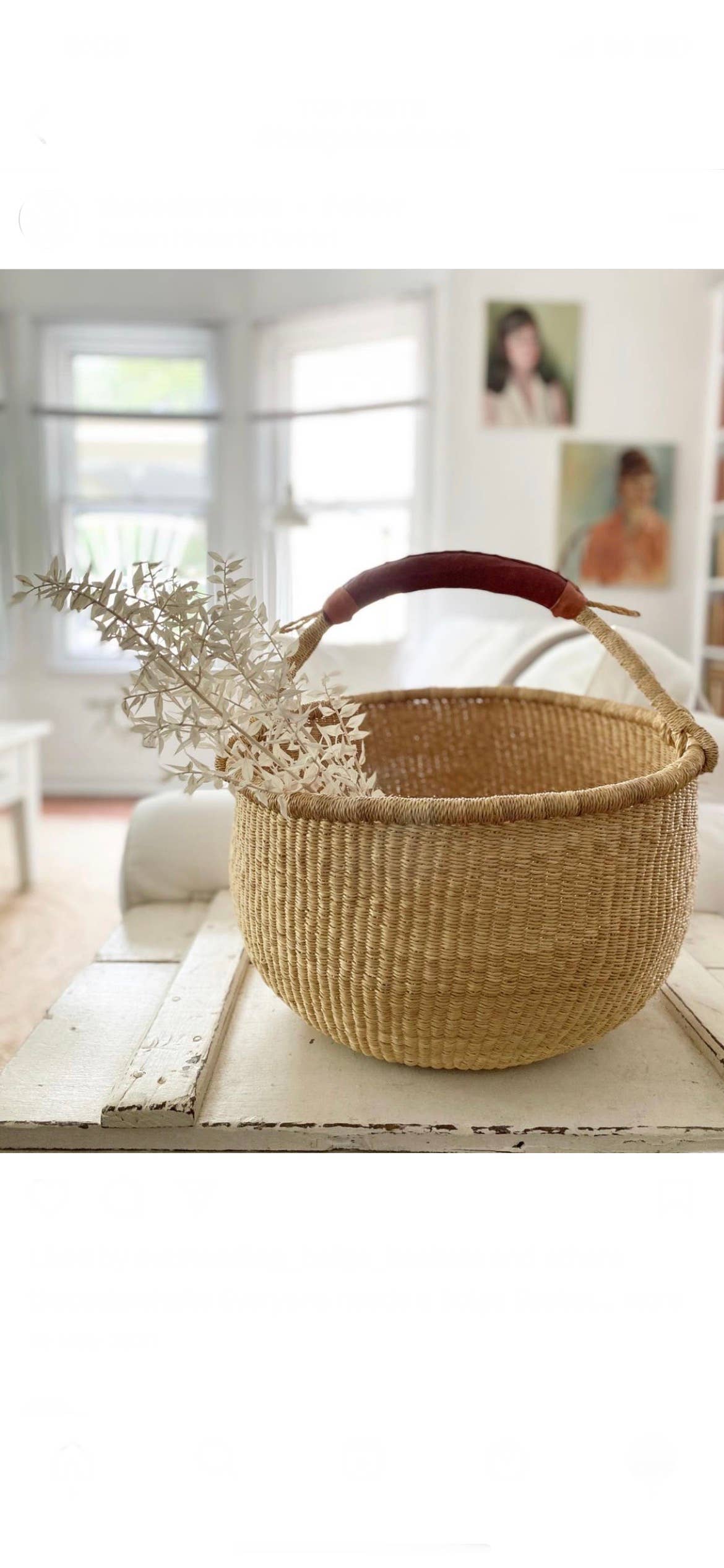 Natural Round basket: Large