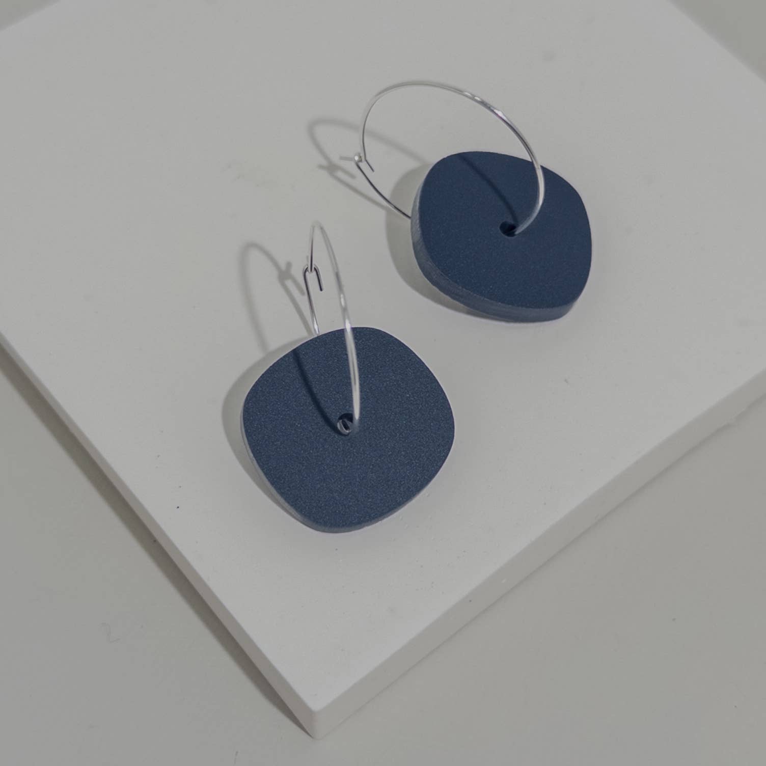 Aura Hoops - Dark Blue Earrings: Silver Plated - Gateway Gifts