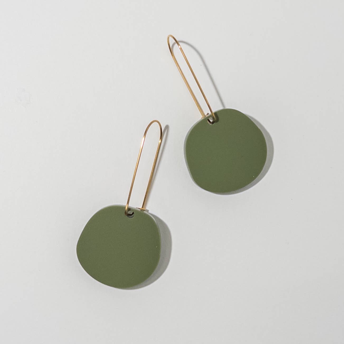 Organic Dangle Earrings - Olive Green - Gateway Gifts