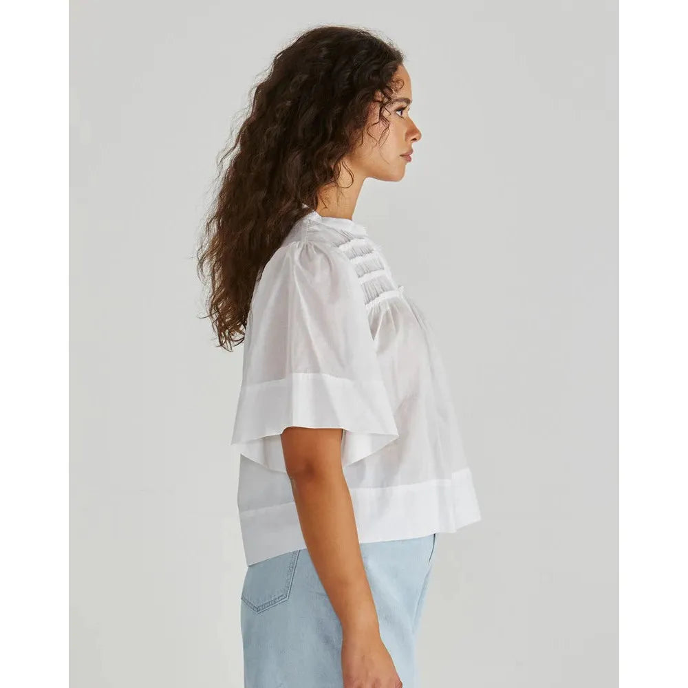 Pammi Ruffle Yoke Blouse - Gateway Gifts