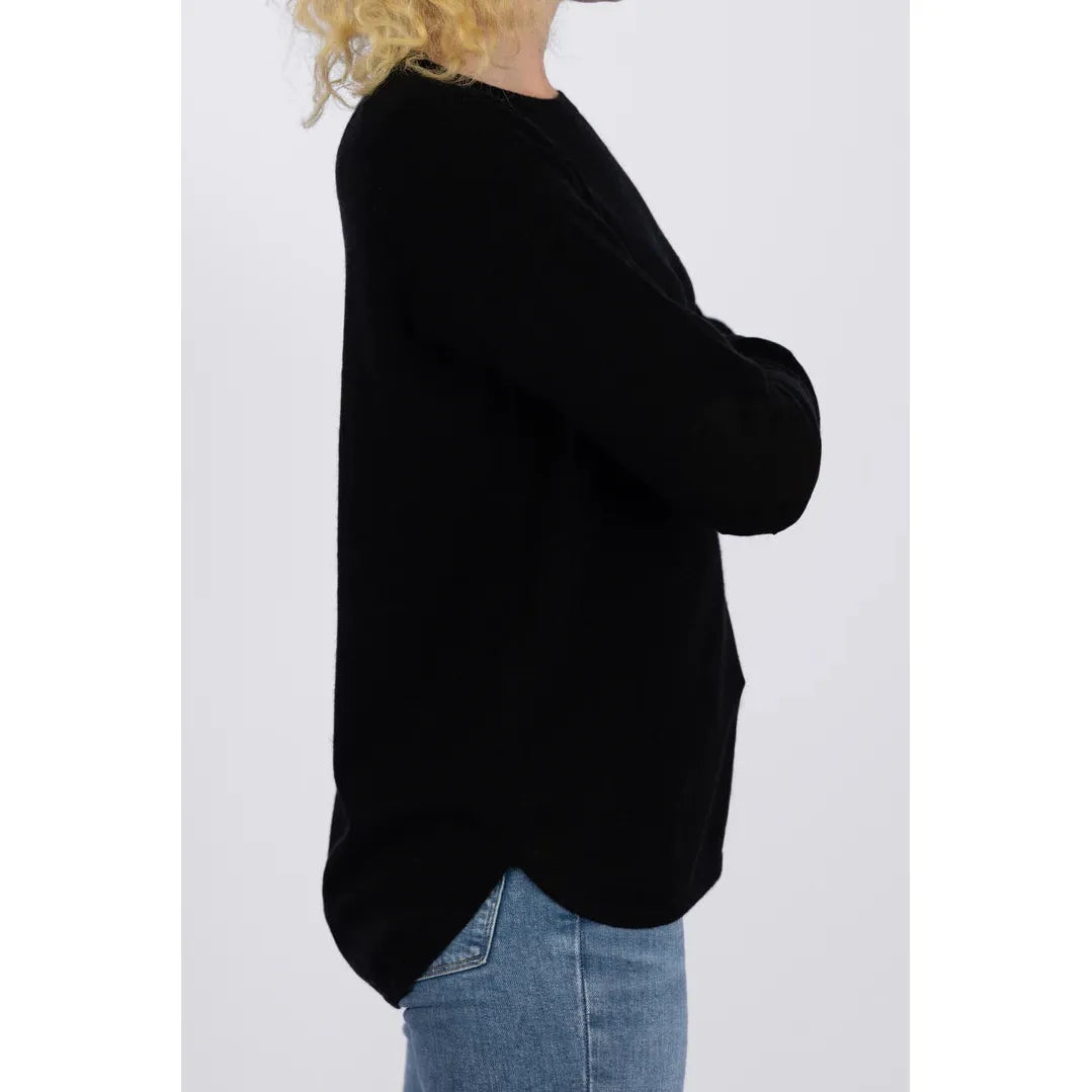 Black Swing Jumper With Black Patches