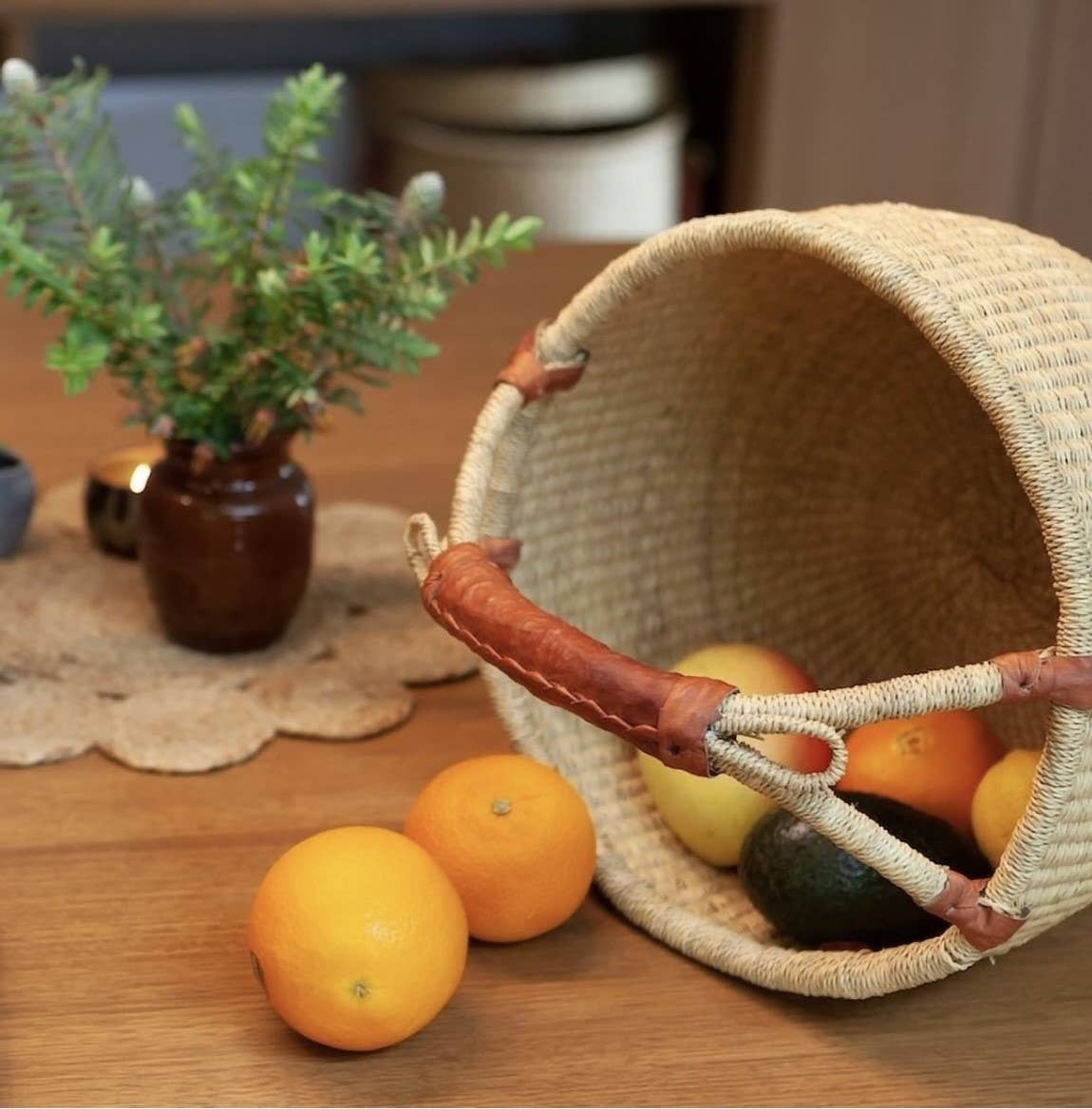 Natural Round basket: Large