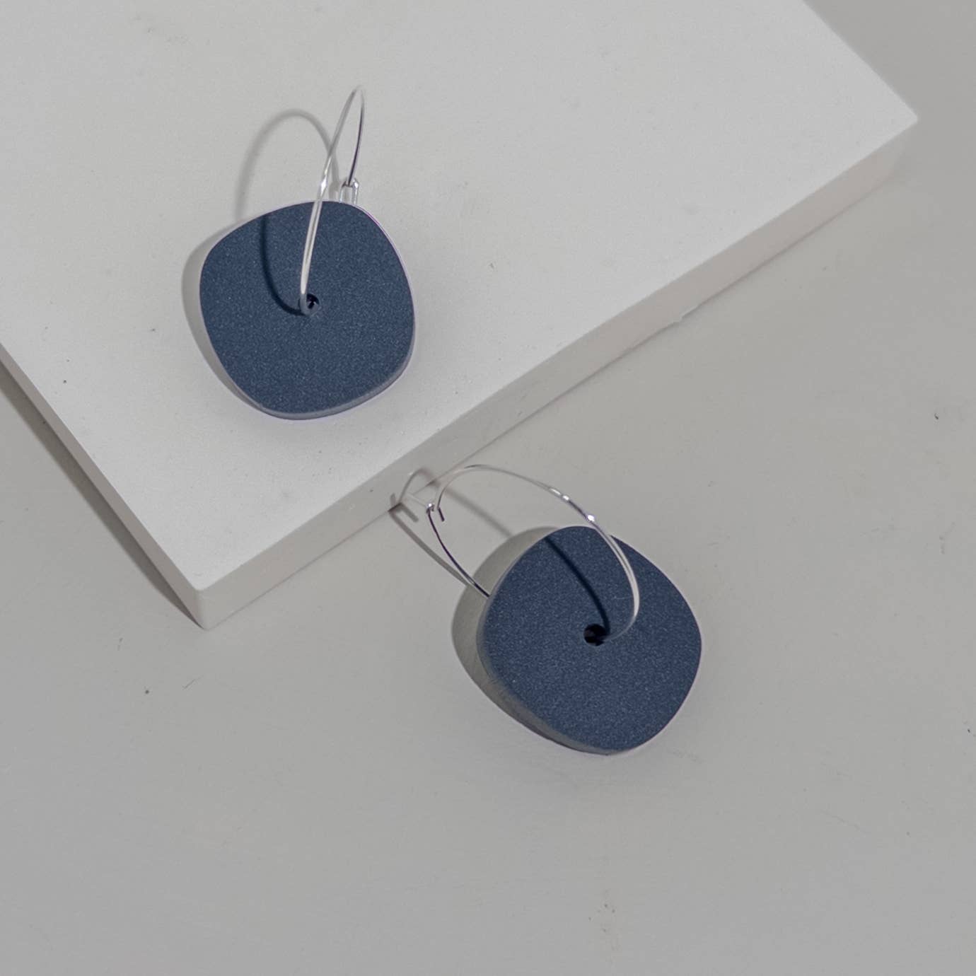 Aura Hoops - Dark Blue Earrings: Silver Plated - Gateway Gifts