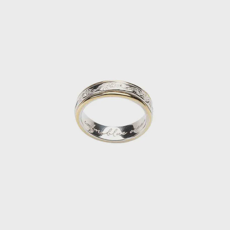 Calm Blue Ocean Spinning Ring