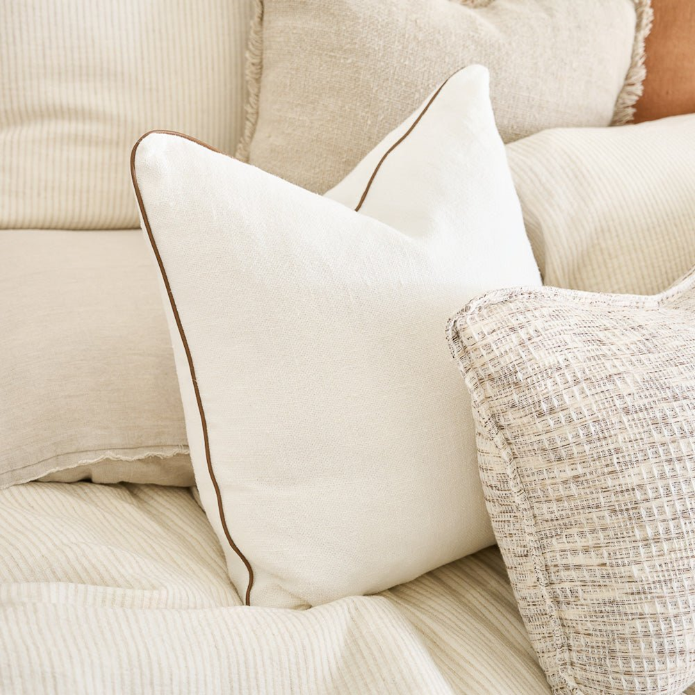 Muse Linen Cushion Off White 50cm x 50cm