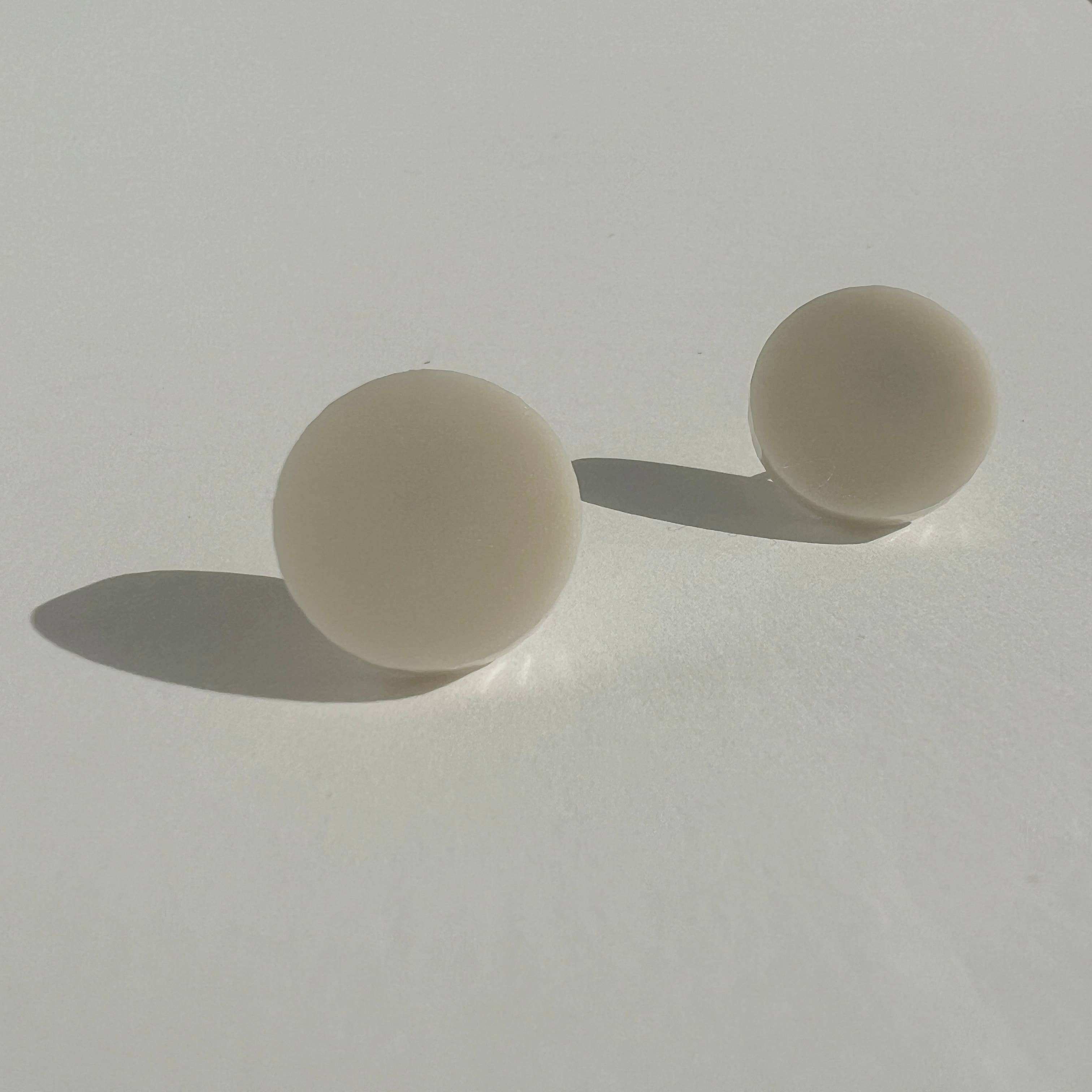 Beige Round Stud Earrings - 15mm - Gateway Gifts