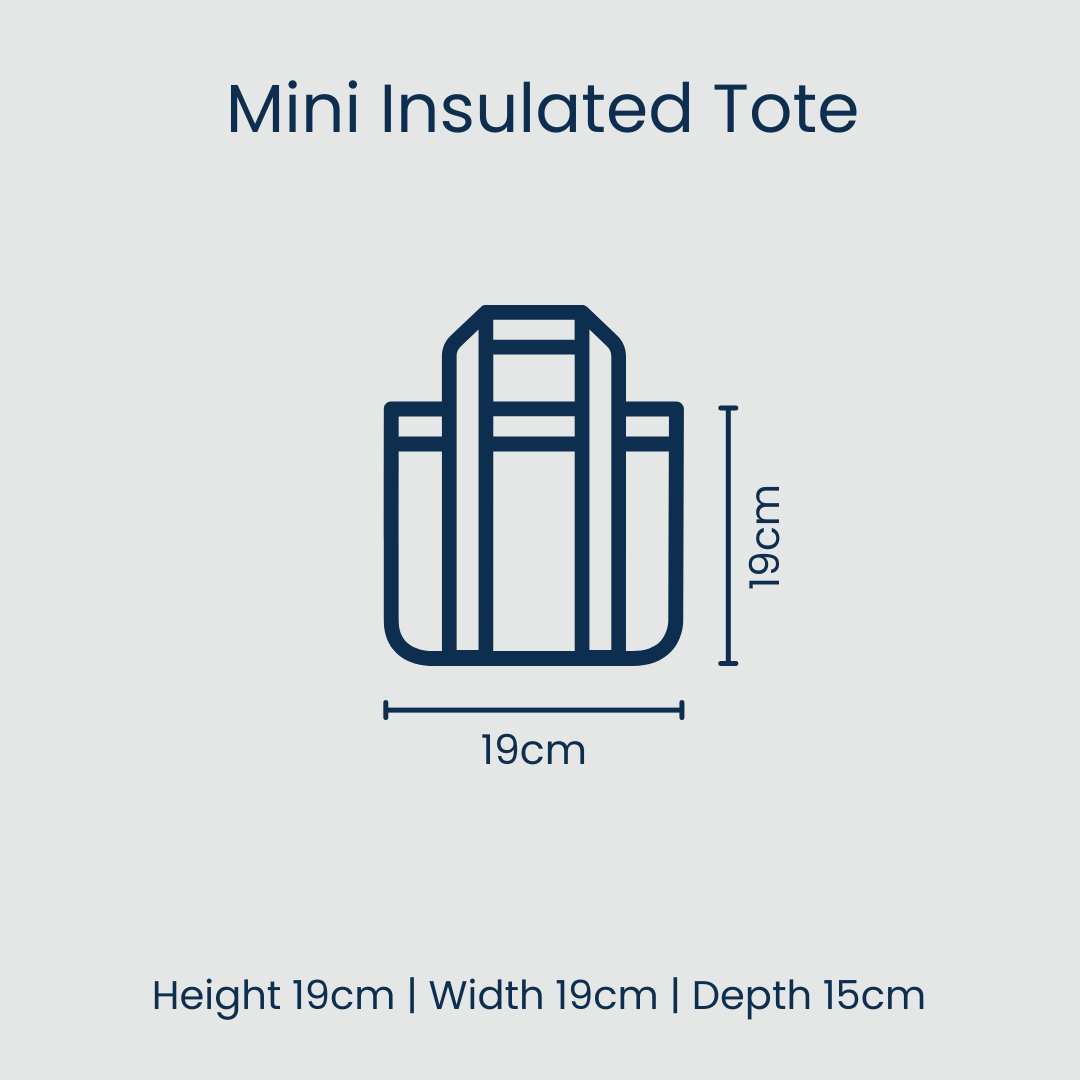 Red Blue Stripe Mini Insulated Tote