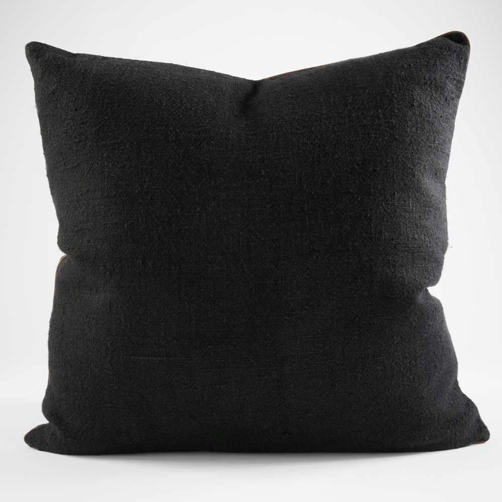 Muse Linen Cushion Black 60cmx60cm