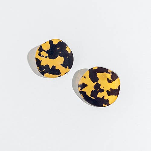 Organic Statement Studs - Tortoise Shell - Gateway Gifts