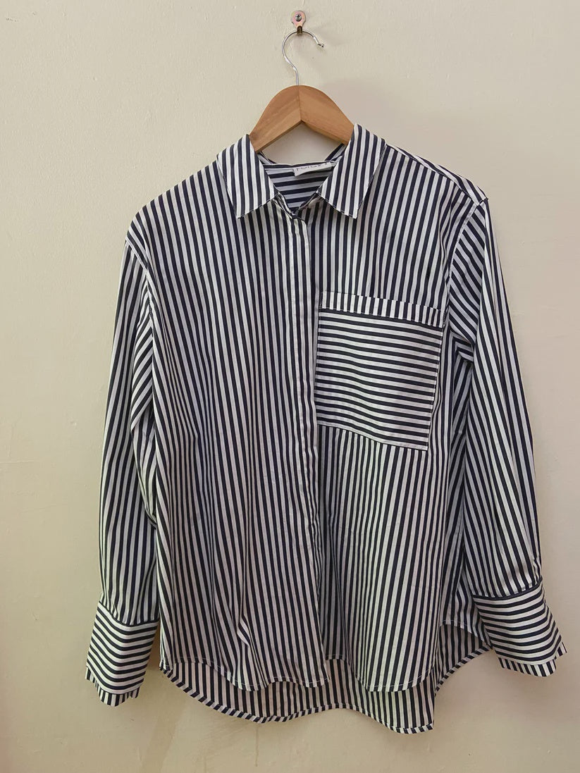 Sew Directional Shirt / Navy Wide Stripe - Gateway Gifts