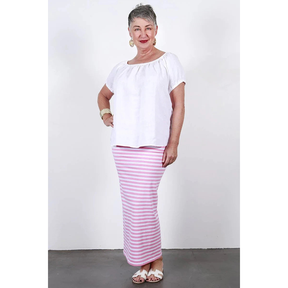 Pink Stripe Tube Skirt/Dress