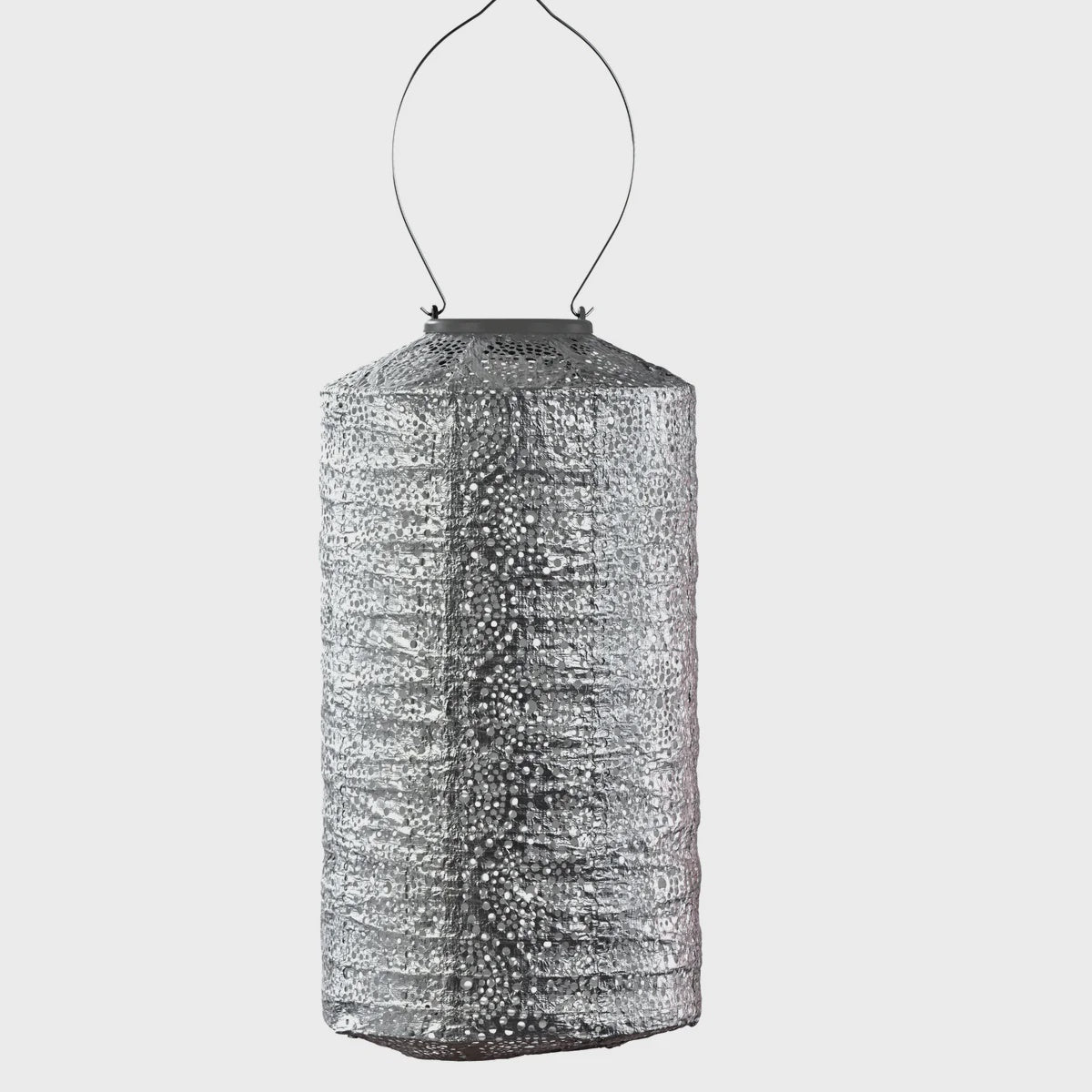 Lumiz Solar Lantern 18cm Cylinder Silver