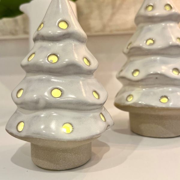 Lucia Whitewash Tree With Lights
