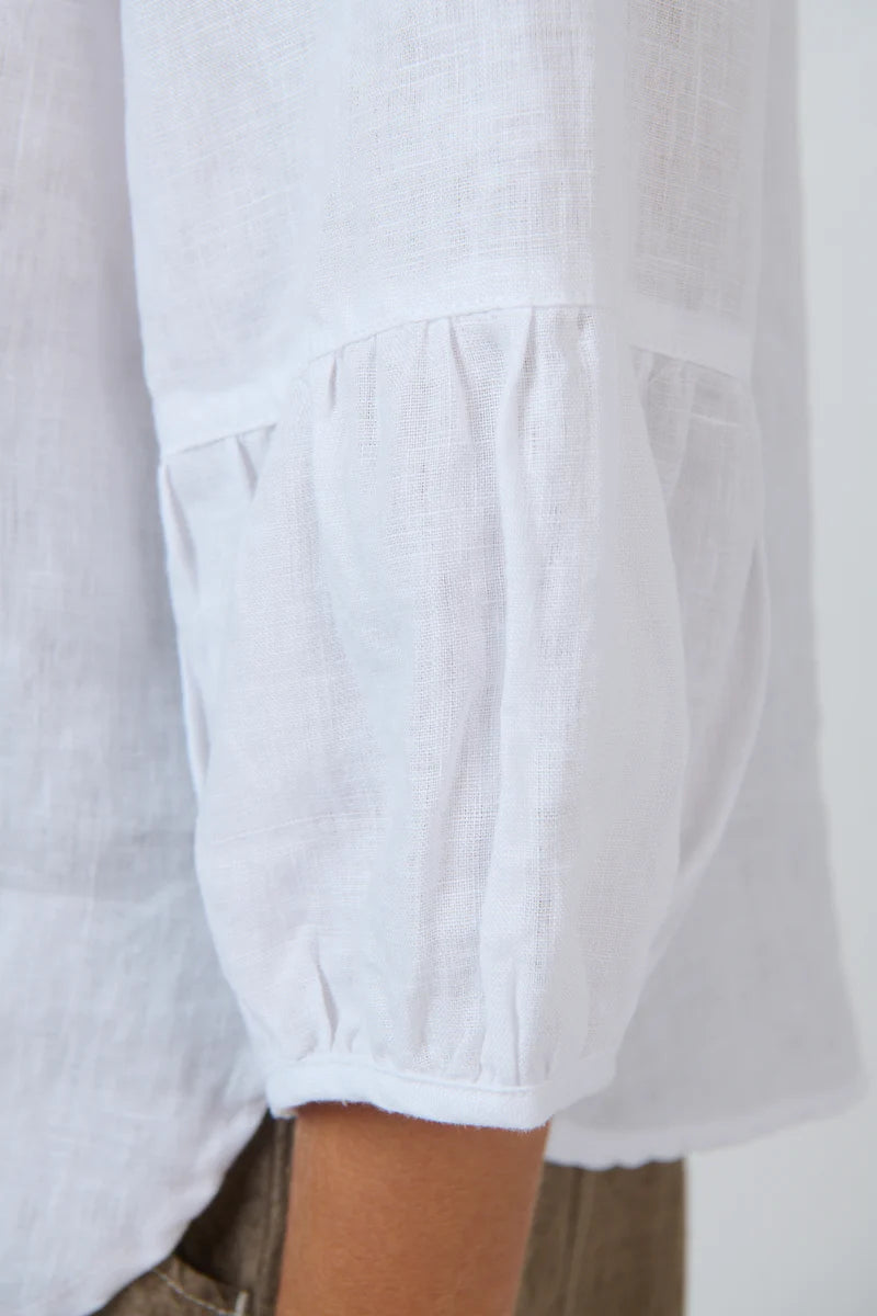 Oh Linen Top White
