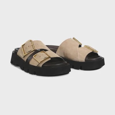 Monni Taupe Slide Suede