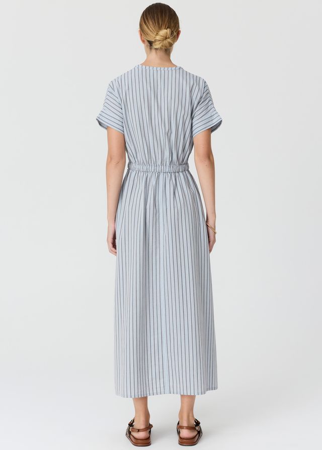 Bay Dress Blue/Choc Stripe