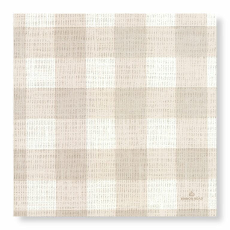 Linen Dinner Napkins - Gingham Natural