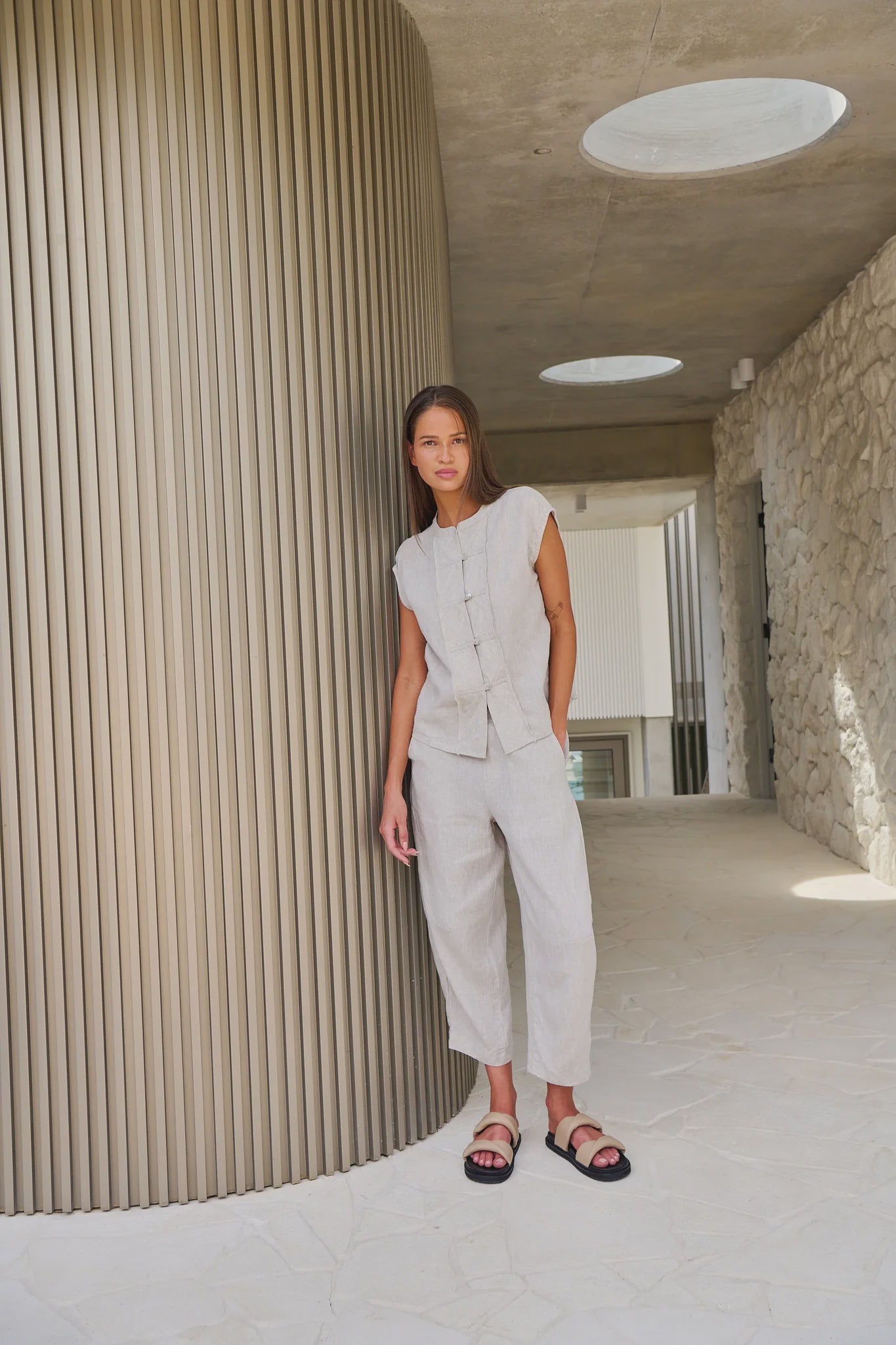 Sand Linen Pant
