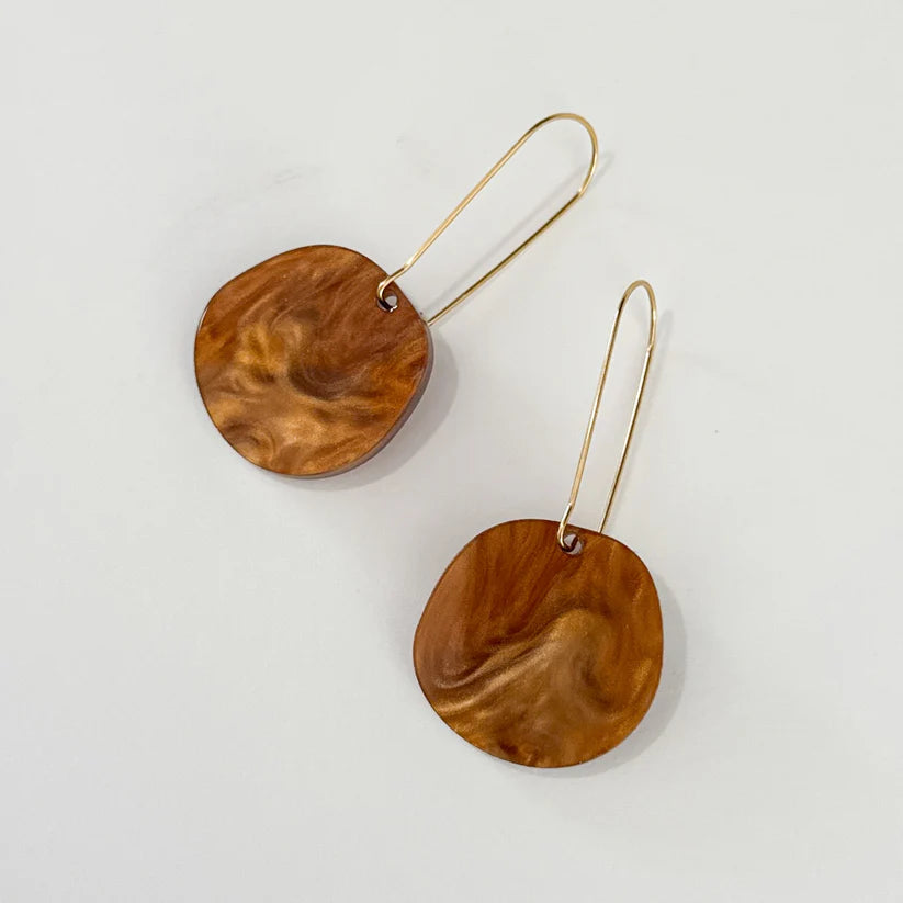 Organic Dangle Earrings - Caramel - Gateway Gifts