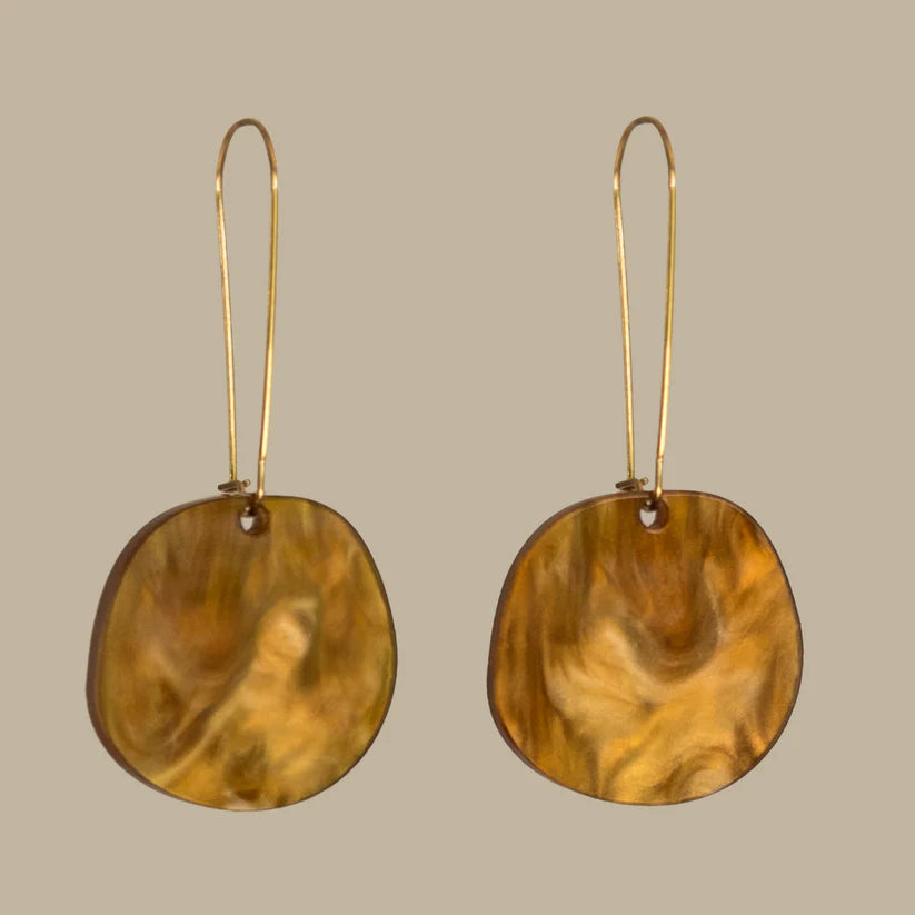 Organic Dangle Earrings - Caramel - Gateway Gifts