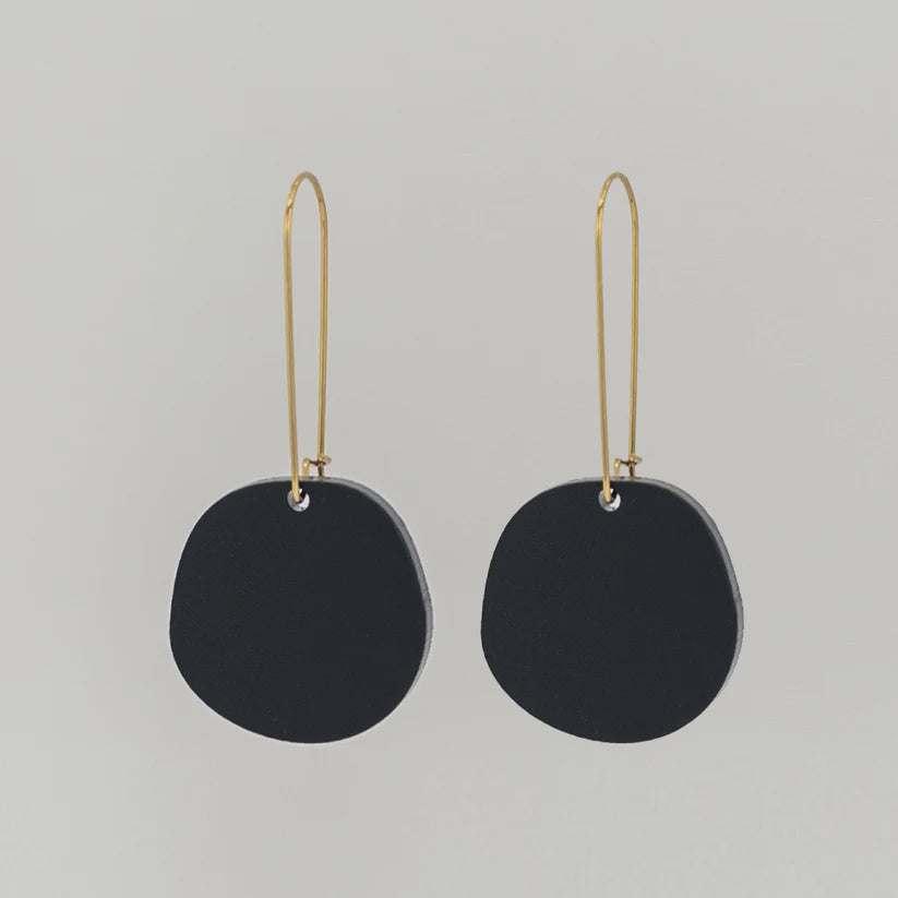 Organic Dangle Earrings - Matte Black - Gateway Gifts