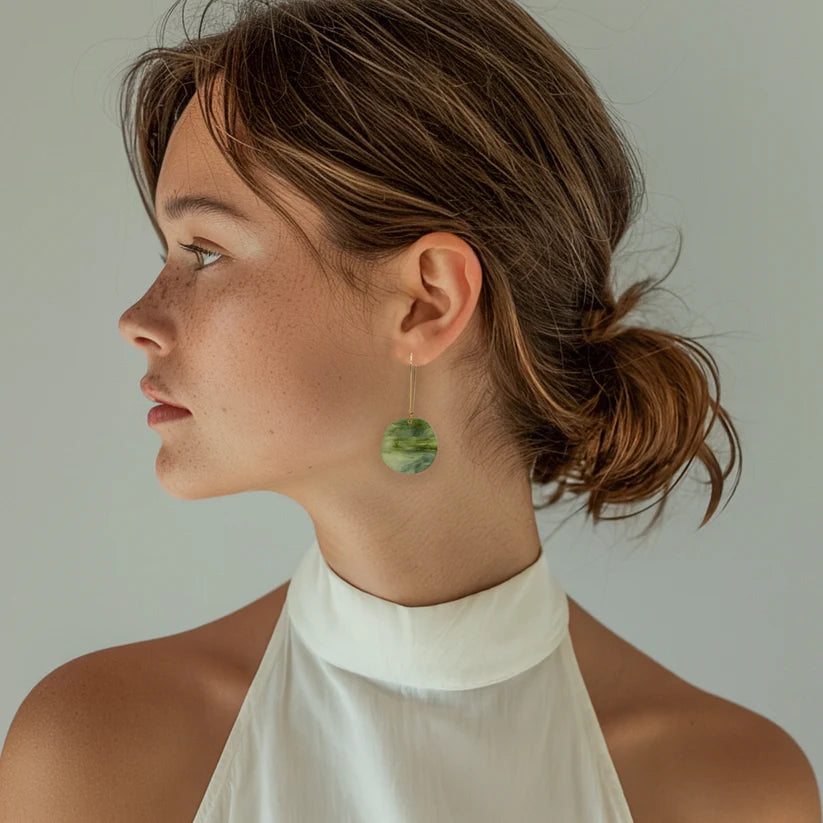 Organic Dangle Earrings - Moss - Gateway Gifts