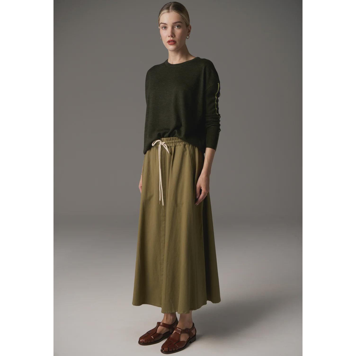 Bennet Draped Back Knit Khaki