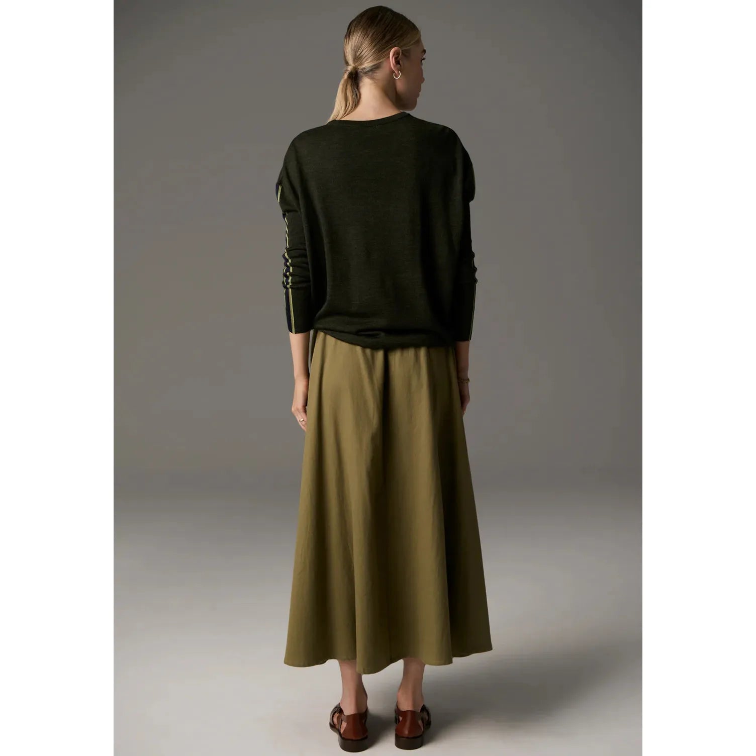 Bennet Draped Back Knit Khaki