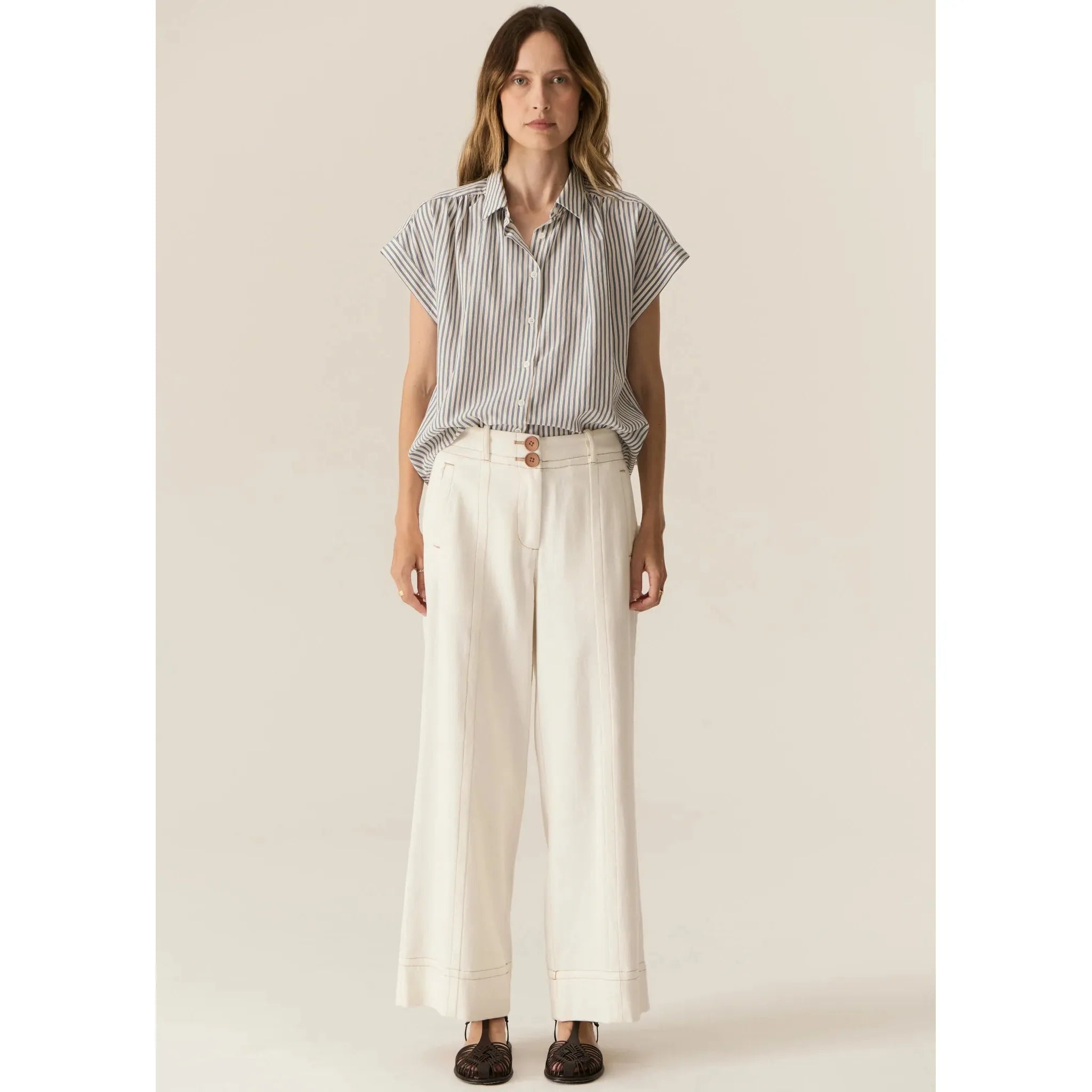 Carsen Full Length Pant Ecru - Gateway Gifts