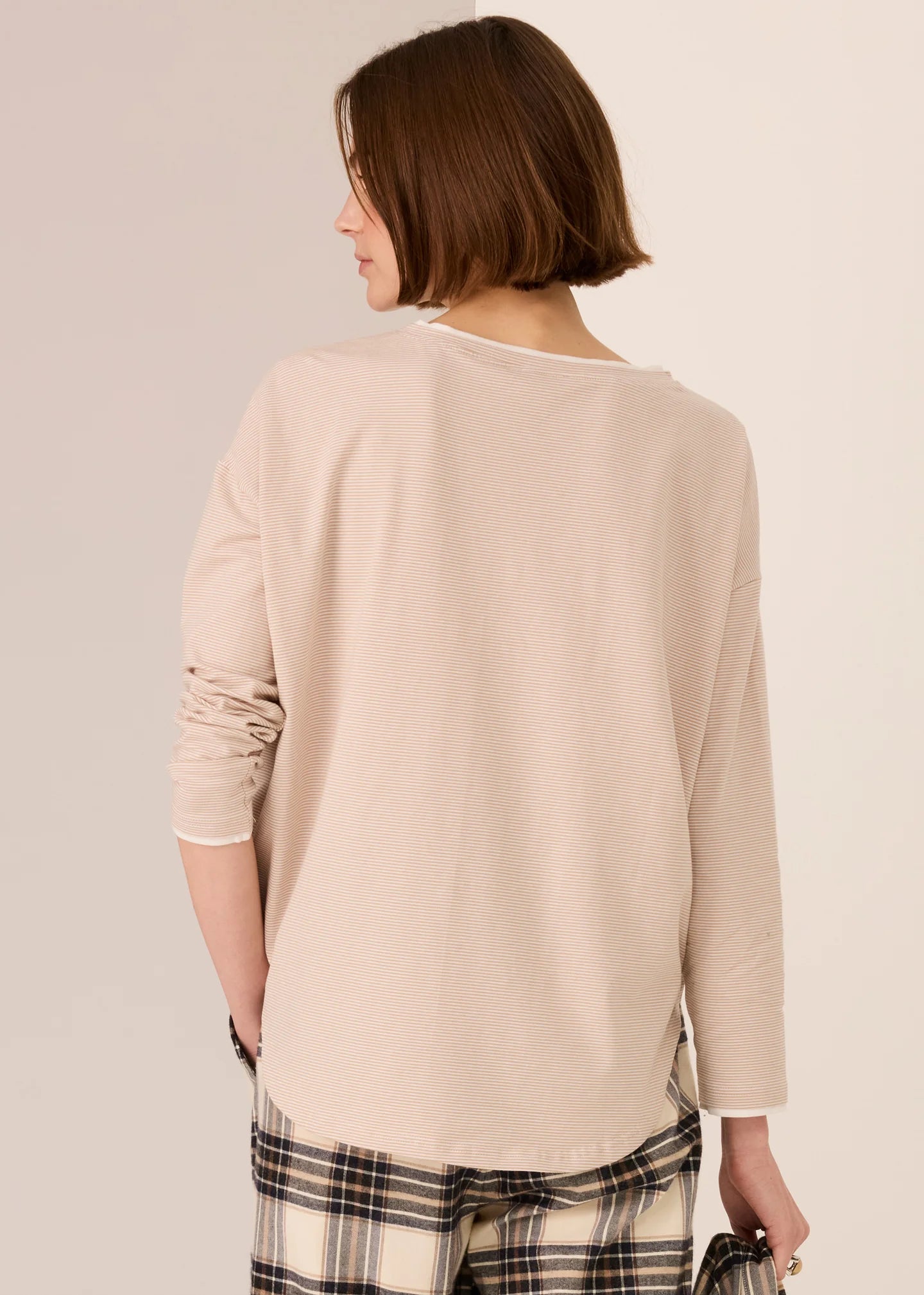Mannix Stripe Long Sleeve - Pebble/White - Gateway Gifts