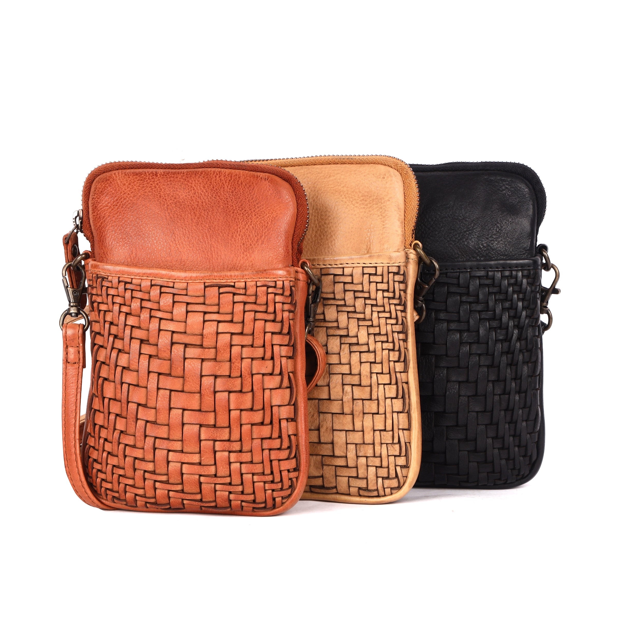 Rosebery Woven Phone Bag Sand