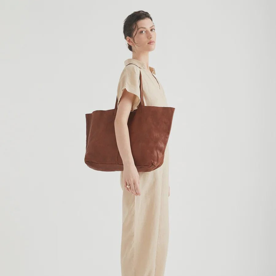 Unlined Tote Cognac - Gateway Gifts