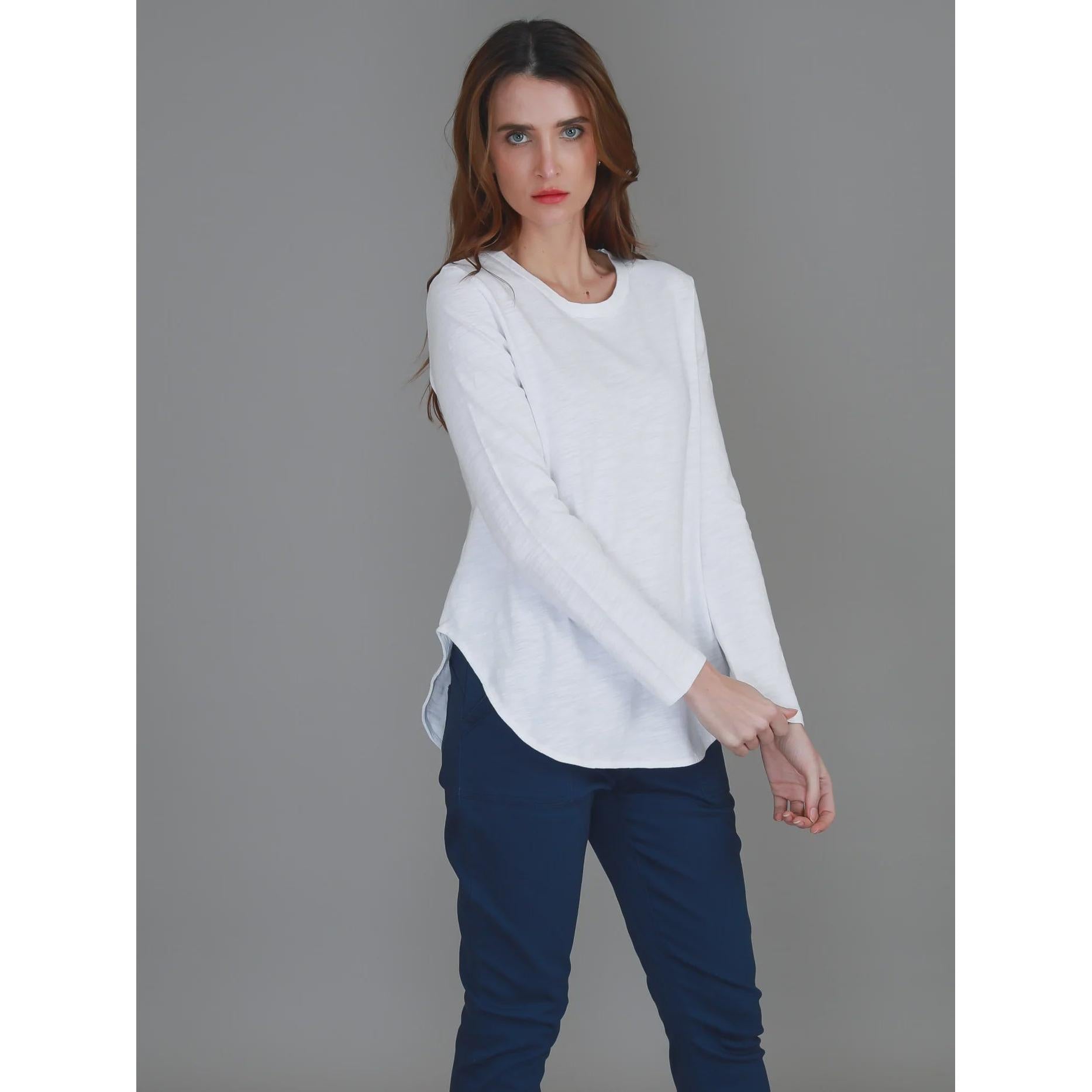 Scarlett Long Sleeve Tee - White