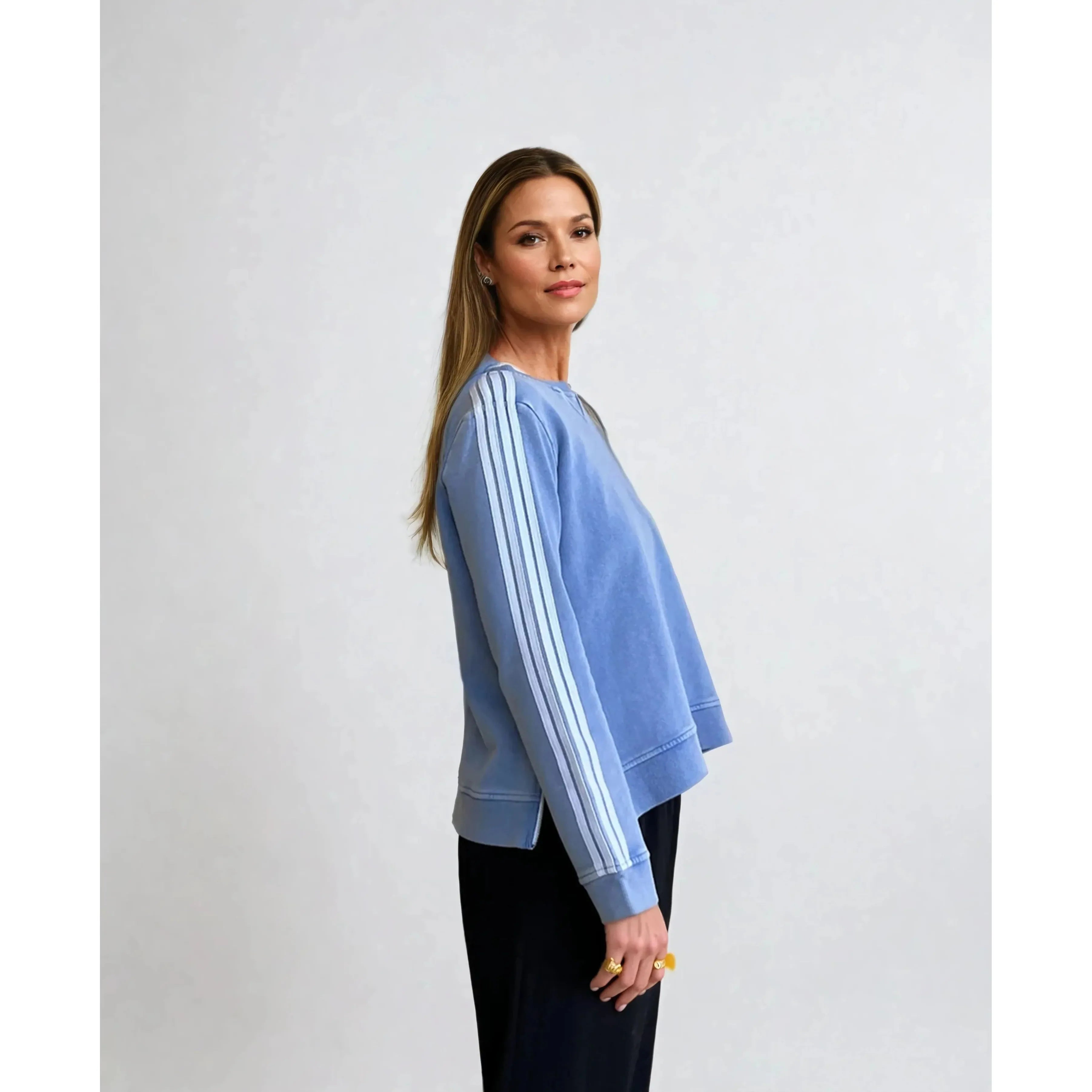 Arm Stripe Sweat - Washed Blue - Gateway Gifts