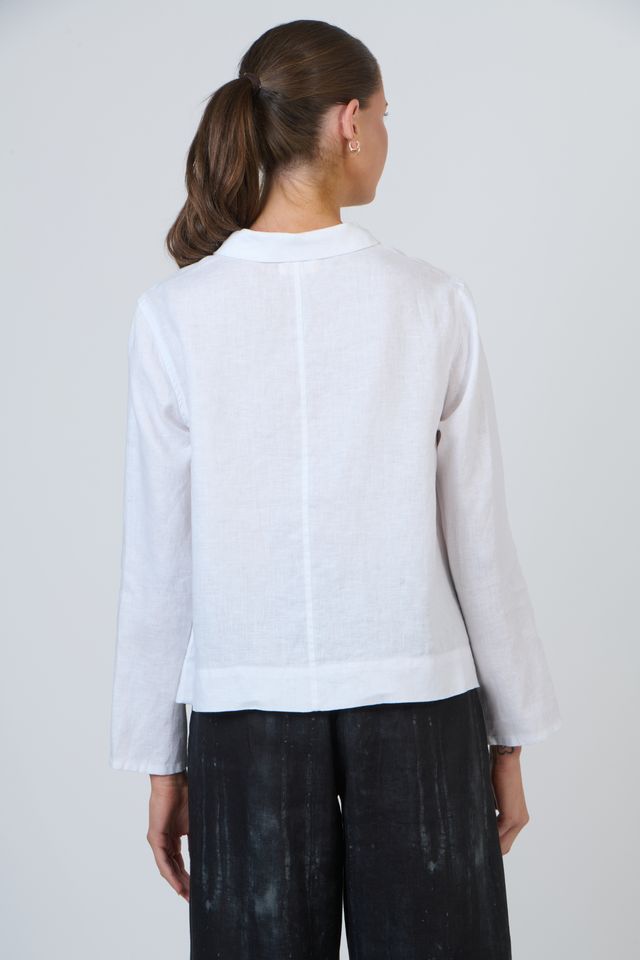 Crop White Linen shirt - Gateway Gifts