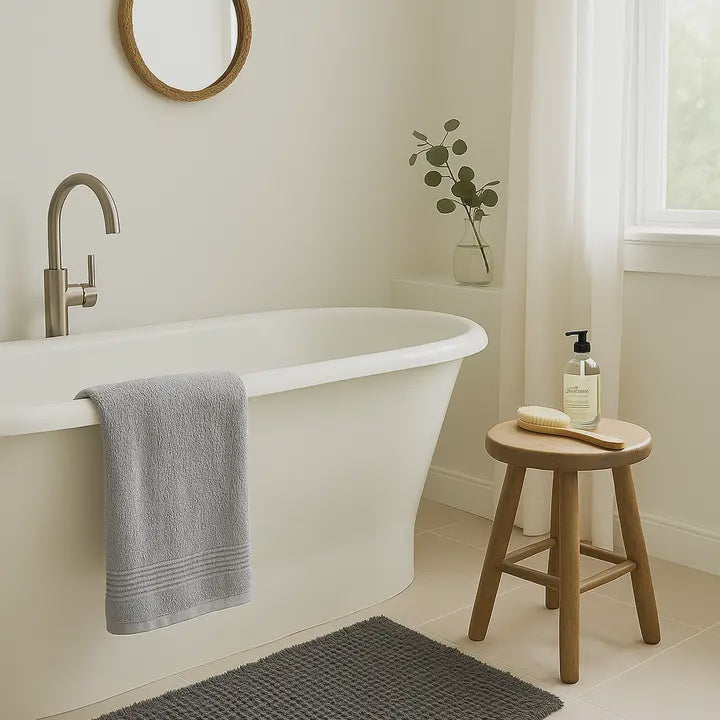 Microfiber Non Slip Bath Mat / Grey & Camel - Gateway Gifts