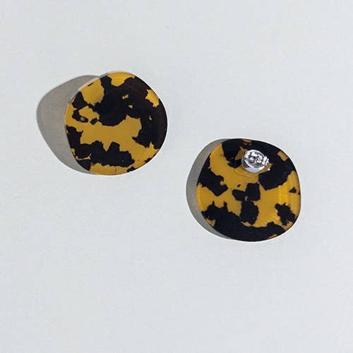 Organic Statement Studs - Tortoise Shell - Gateway Gifts