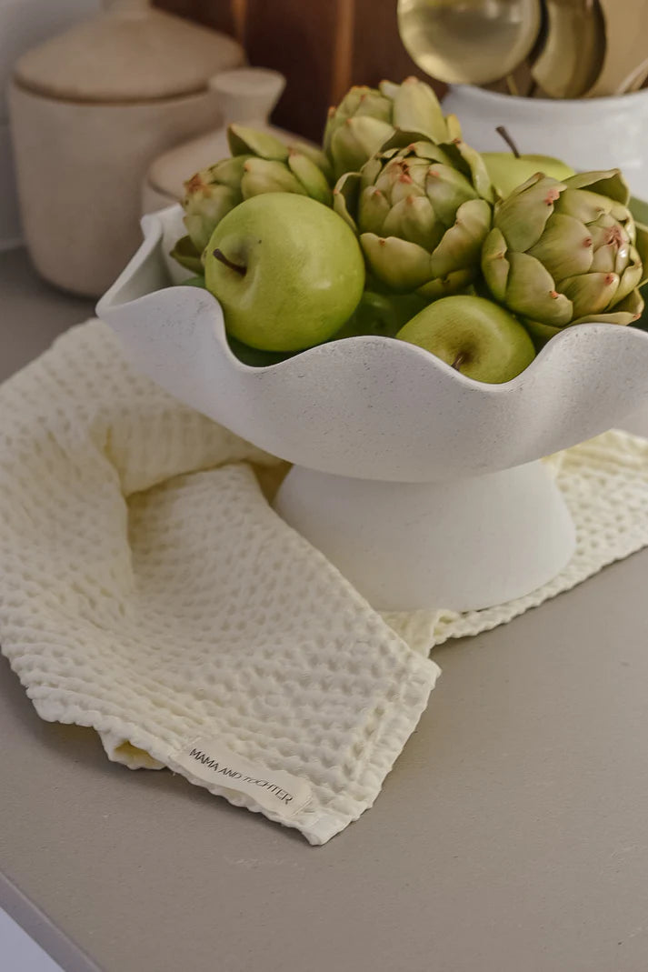 100% Organic Cotton Waffle Tea Towel / Light Rust, Cream & Natural - Gateway Gifts