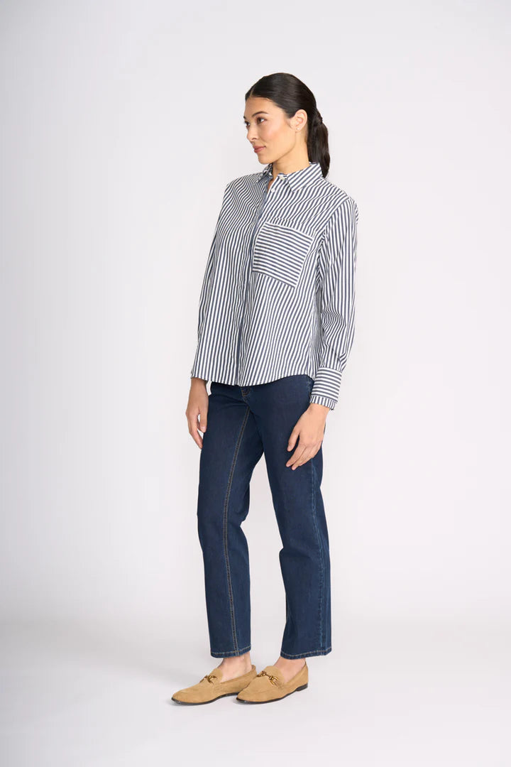 Sew Directional Shirt / Navy Wide Stripe - Gateway Gifts