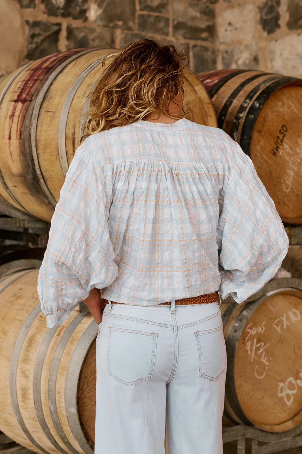 Freida Check Shirt Blue - Gateway Gifts