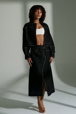 Jax Linen Skirt Black - Gateway Gifts