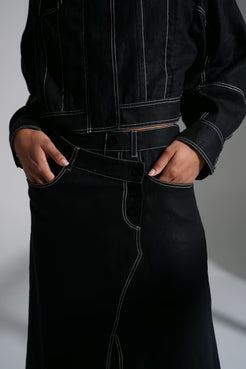 Jax Linen Skirt Black - Gateway Gifts
