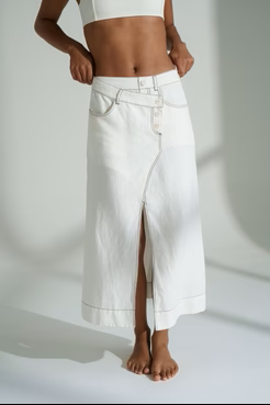 Jax LInen Skirt Ivory - Gateway Gifts