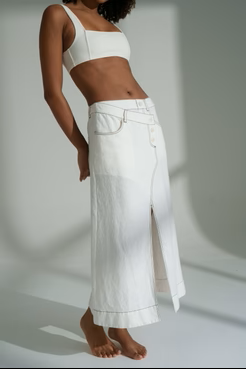 Jax LInen Skirt Ivory - Gateway Gifts