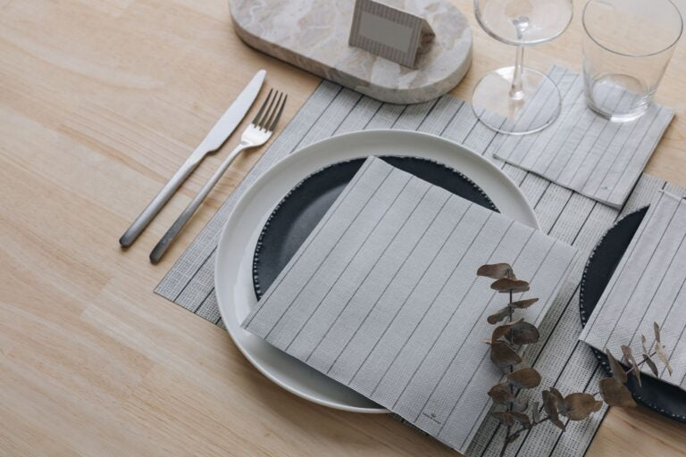 Linen Paper Dinner Napkin - Pinstripe